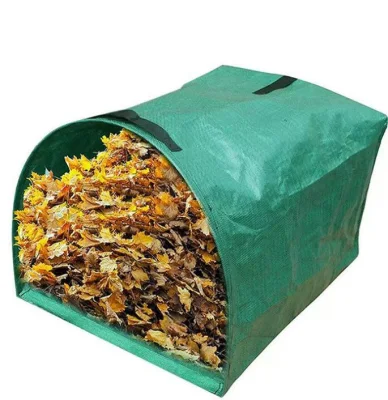 Sacco per foglie per raccolta rifiuti da giardino pieghevole in tessuto PP impermeabile portatile da 120 litri